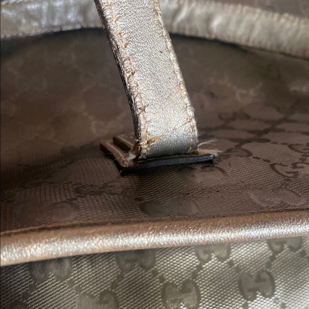 Gucci Black GG Monogram Tote Bag with Leather Trim - Picture 16 of 16